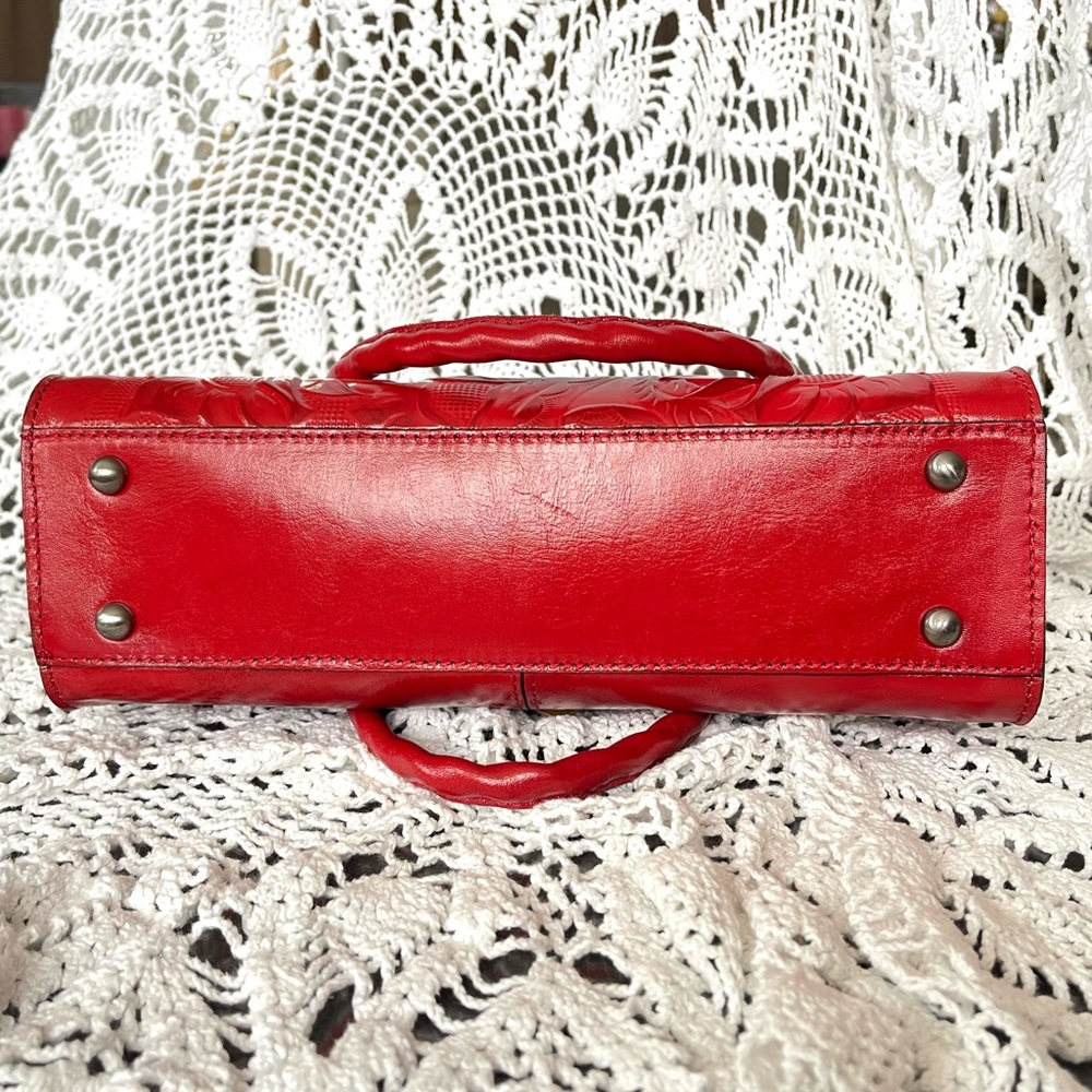 Patricia Nash Rosina Cavo Tote Cut Out Tooling Papaya NWT - Picture 6 of 7